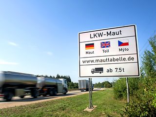 Truck-toll sign on an autobahn